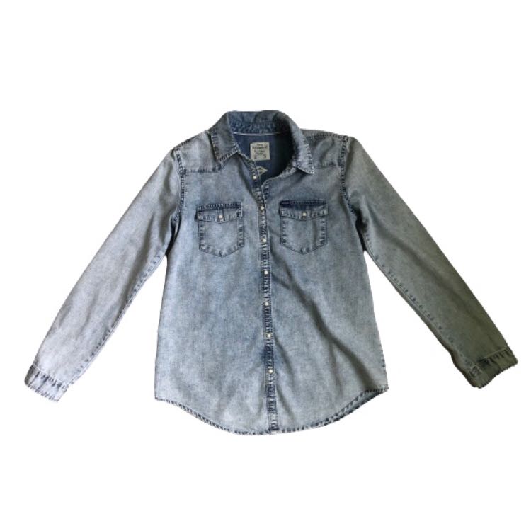 Bear Denim Shirt / Outer, Fesyen 