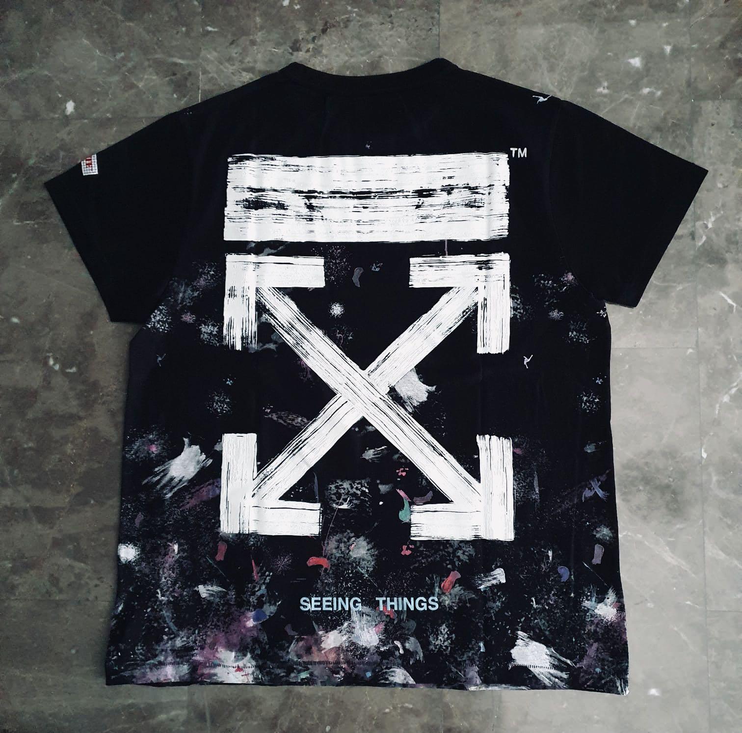 RARE Off White 17FW Reprint Galaxy Tee Men s Fashion Tops Sets Tshirts Polo Shirts on Carousell