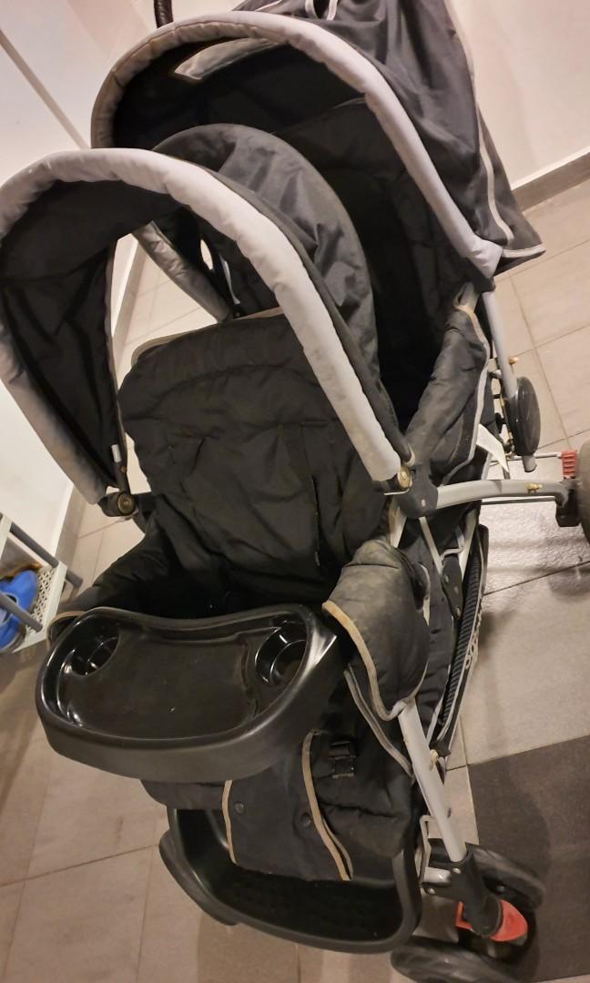 Safety First Double Tandem Stroller, Babies & Kids, Going Out