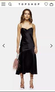 Topshop satin slip dress with side slit