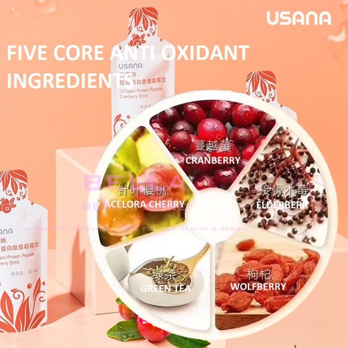 USANA Collagen Protein Peptide Cranberry Drink Improve Skin Nail Health