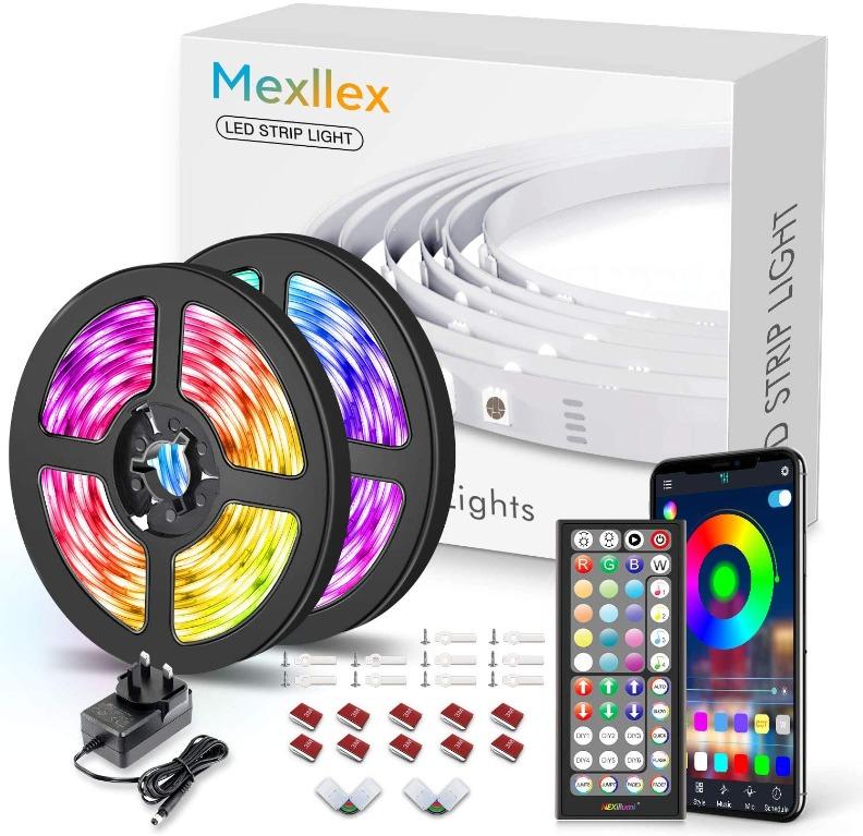 yn 57 7 5 meters led strip lights app control color changing rope lights with remote music sync built in mic smd 5050 rgb light strips rgb led strip app remote mic 3 button switch furniture
