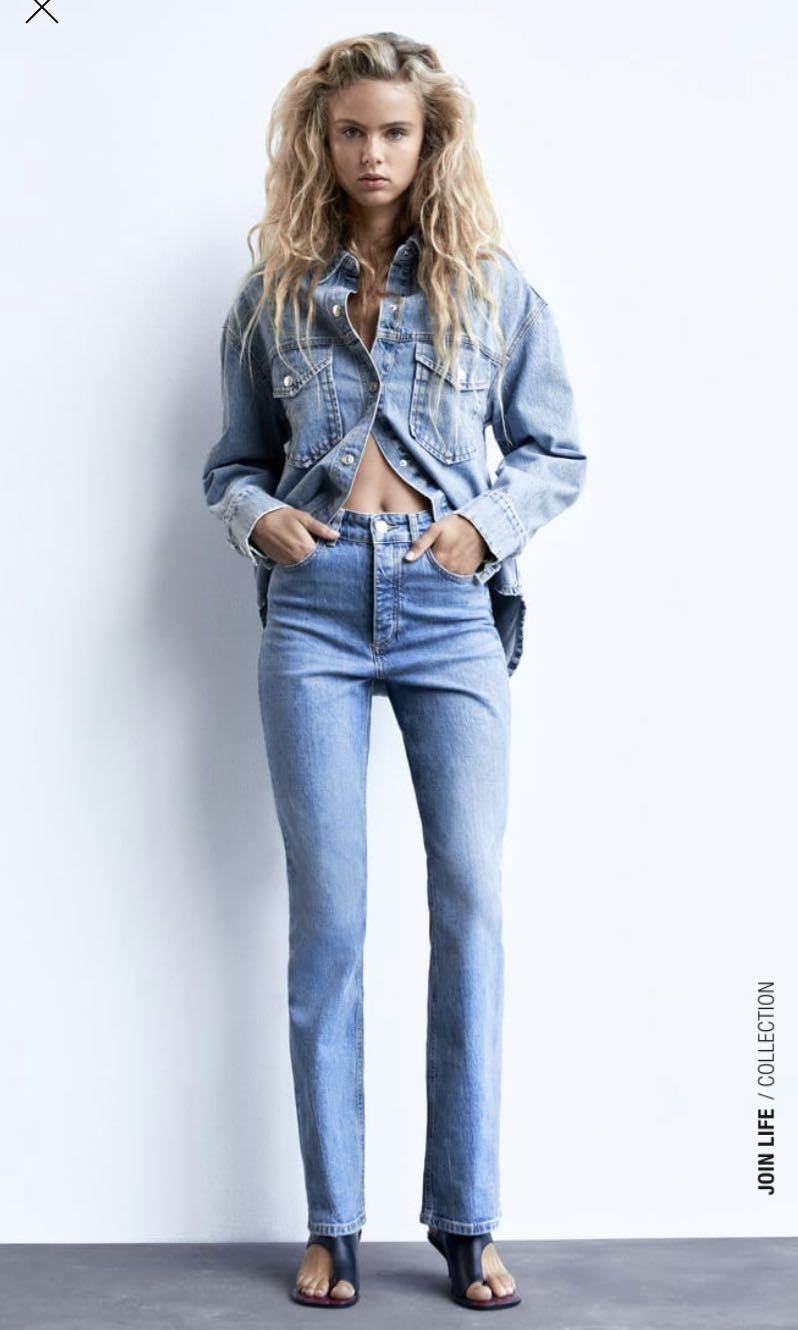 Zara Jeans bootcut Blu 40 sconto 54% EU: 36 MODA DONNA Jeans Jeans bootcut Strappato 