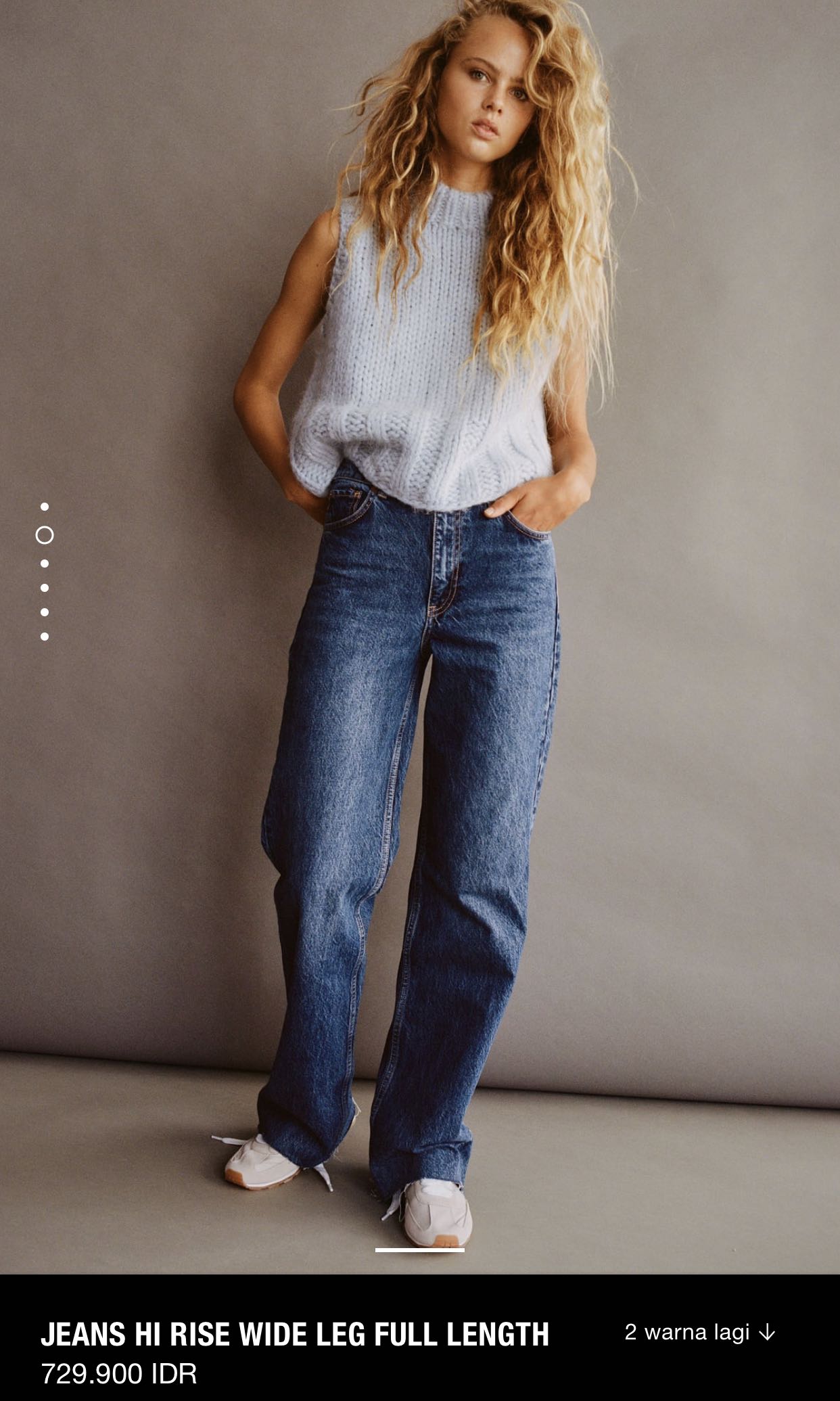 ZARA Jeans Hi Rise Wide Leg Full Length 