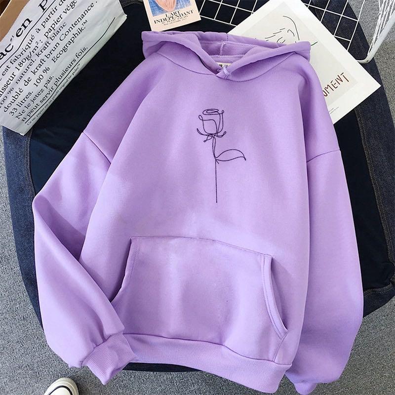 2020 Fashion Harajuku Winter Hoodie Women Loose Korean Style Sweatshirt Autumn Streetwear Flower Printing Hoodies Pullovers Men S Fashion Clothes Outerwear On Carousell