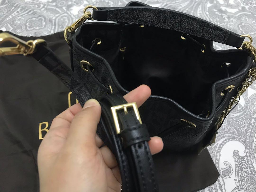 Bonia Black Mentor Bucket Women's Bag with Adjustable Strap Logo  801391-107-08
