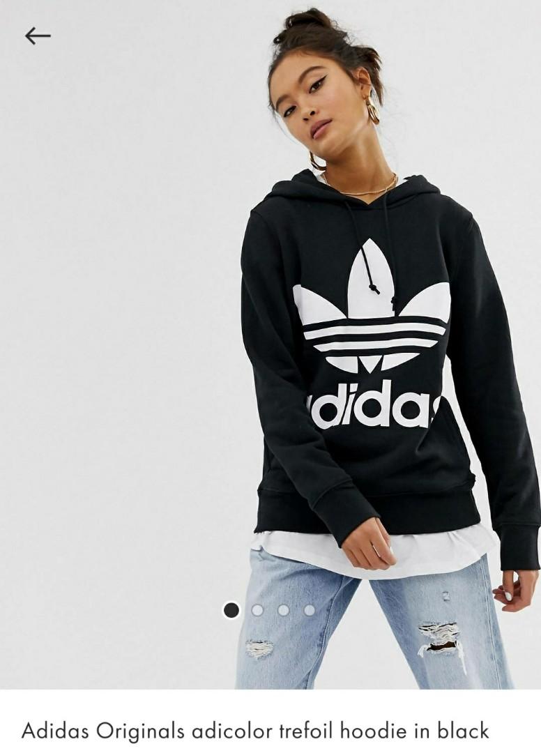 Adidas Originals Trefoil Hoodie Women s Fashion Tops