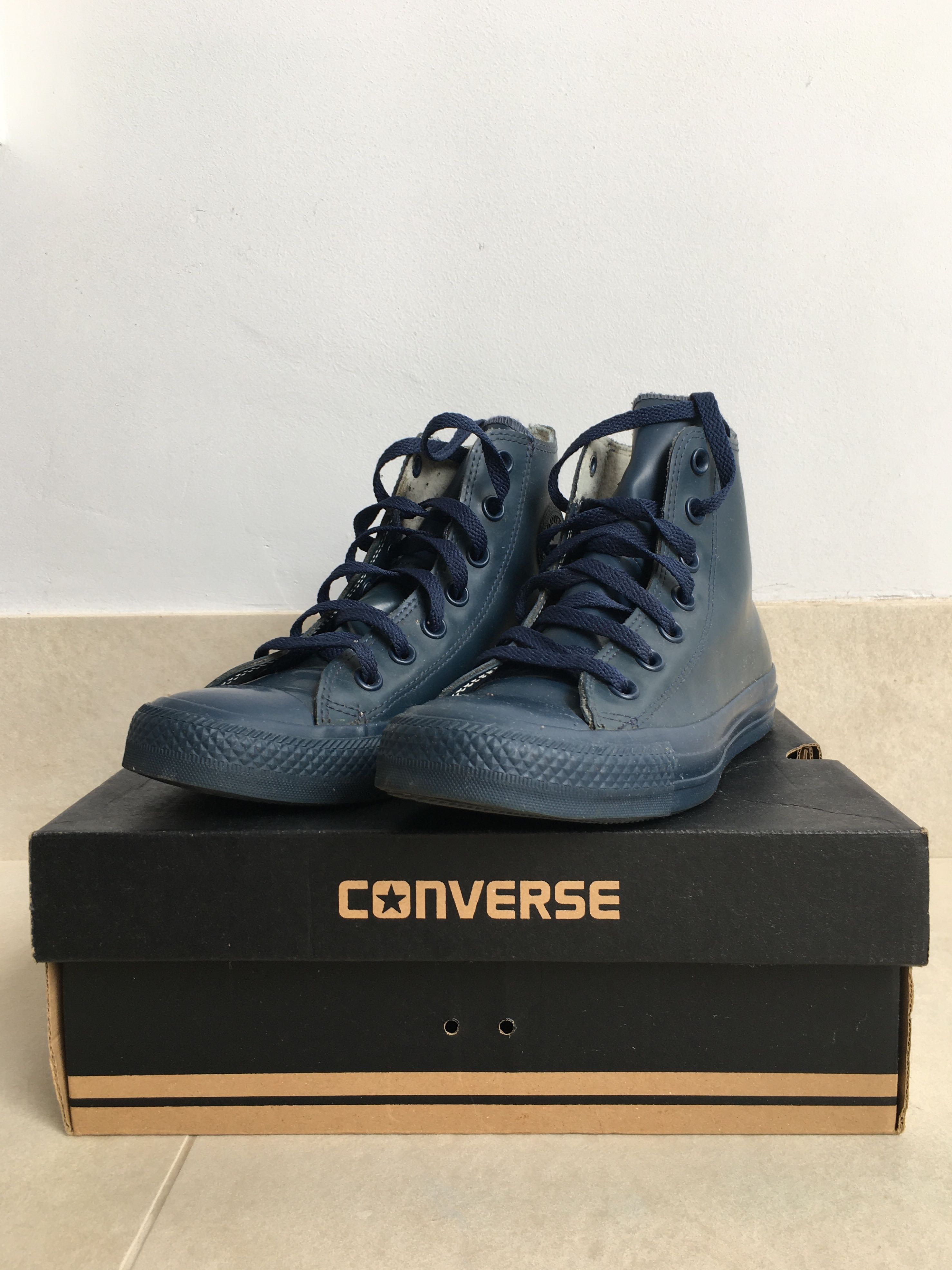 Navy rubber converse new arrivals
