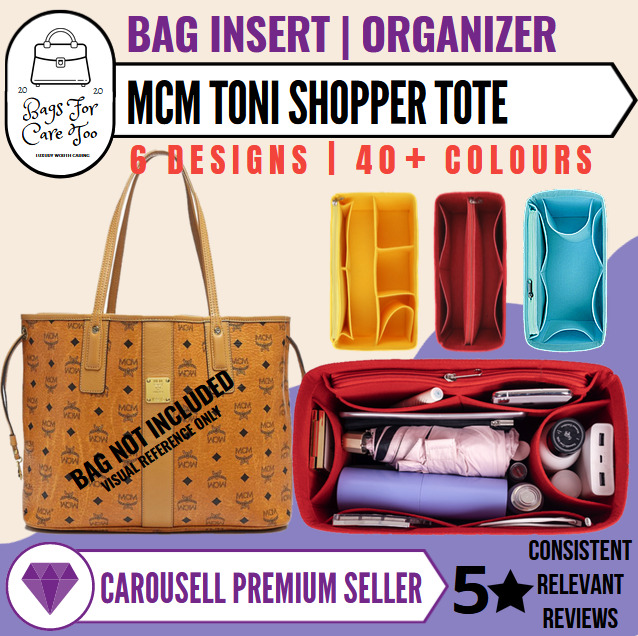 Bag Insert Organizer for MCM Toni Shopper Tote Customised Designs 40 Colours