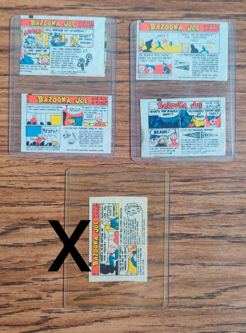 Bazooka Joe Wax Paper (Category: Vintage Collectibles) located in Quezon City. Submitted by belowzero0917 (Listing ID 1051524849, Image 2). Description: In 1954, Topps, Inc. introduced Bazooka Joe bubble gum. Bazooka Joe gum comes with a wax paper comic strip "BAZOOKA JOE and his GANG" featuring Bazooka Joe, the iconic eye-patch wearing kid. The wax paper contains a three-panel comic strip that usually narrates cheesy jokes, a fortune or advice, 