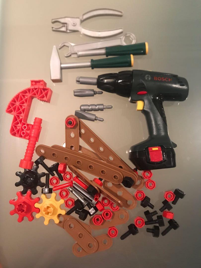 Bosch toy drill with extra tools, Hobbies & Toys, Toys & Games on Carousell