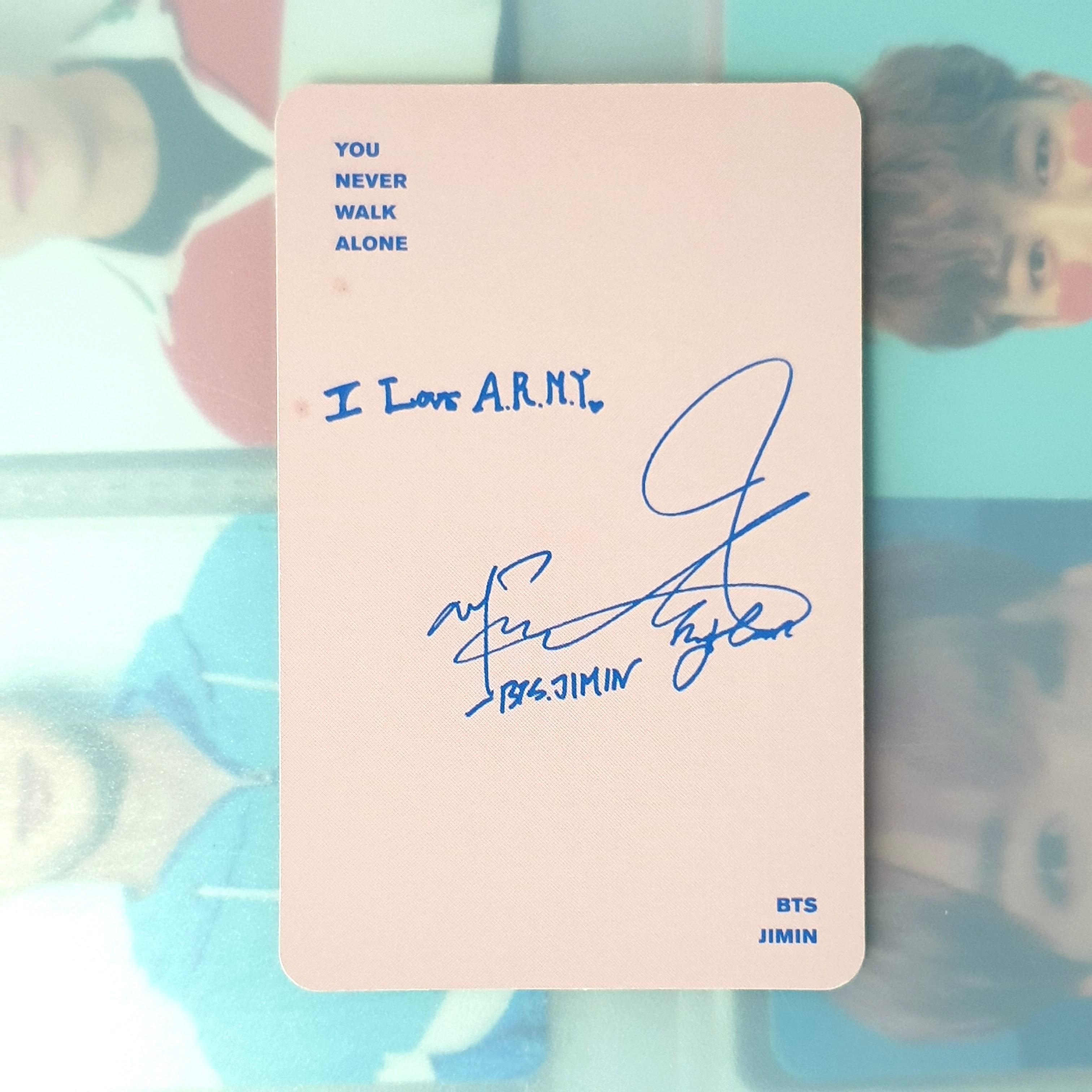 BTS Official Jimin YNWA Photo Card You Never Walk Alone Park Jimin
