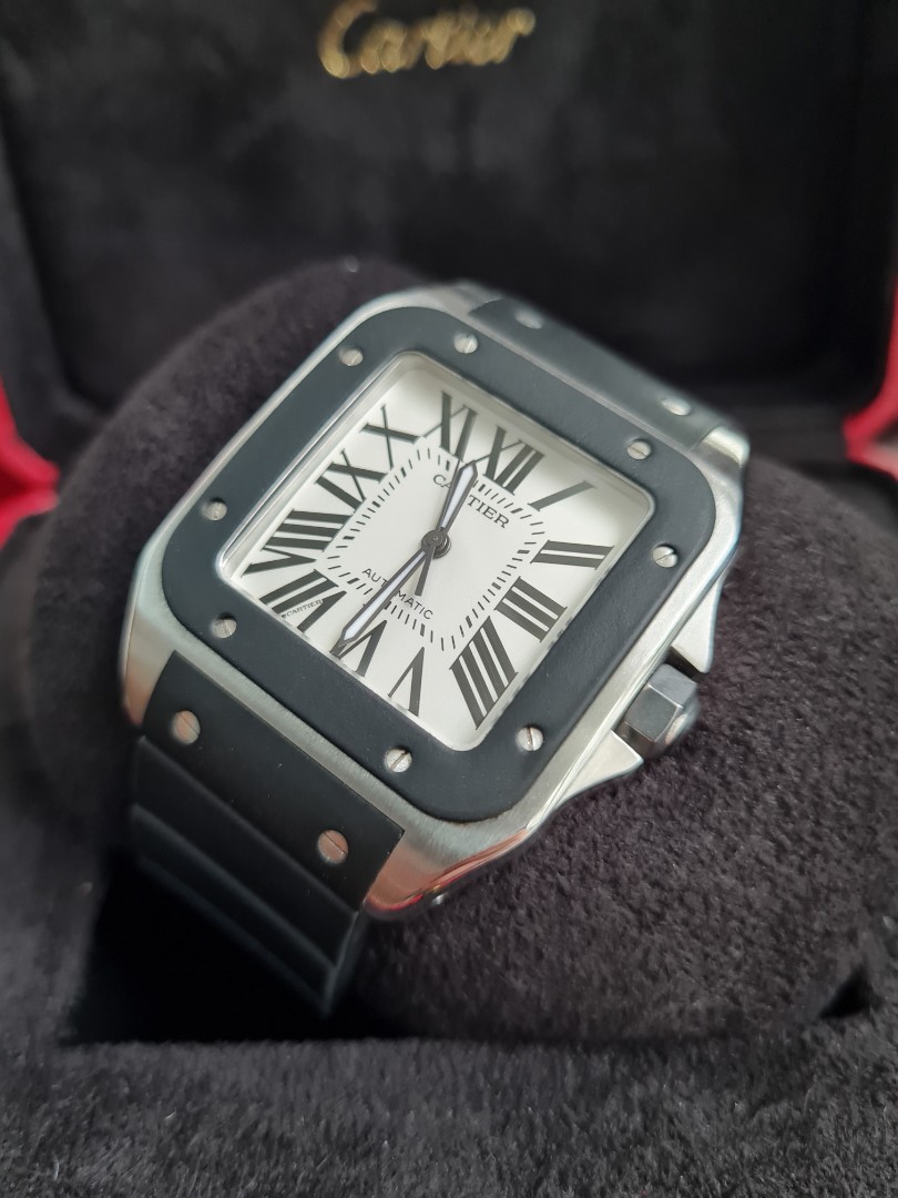 Cartier santos 100 best sale rubber
