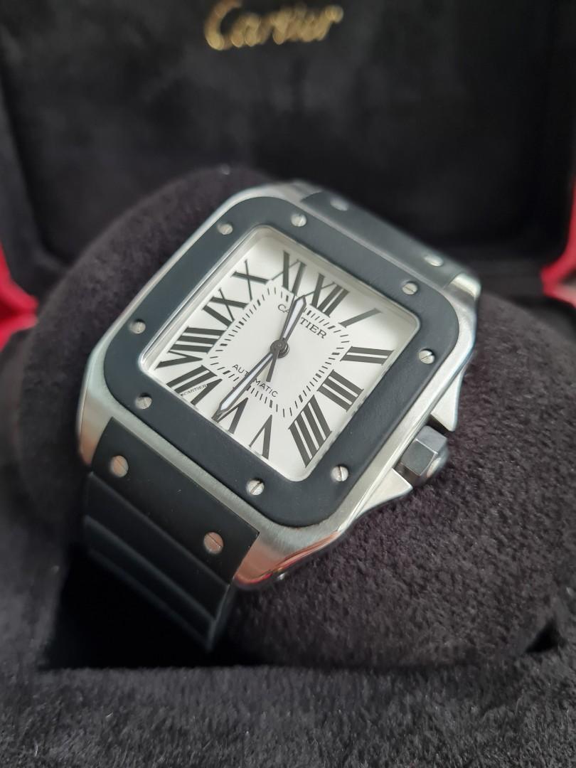 Cartier Santos 100 L Rubber 38mm × 51mm 