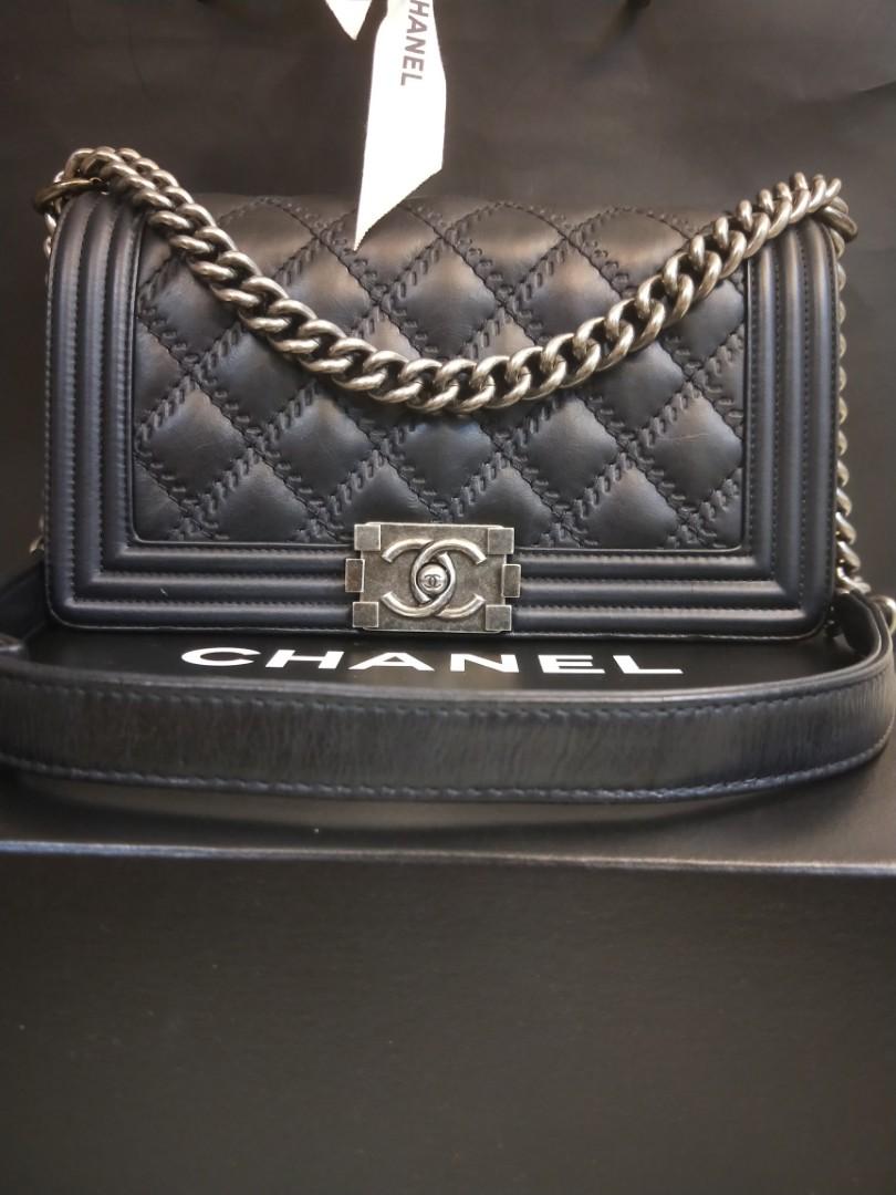 Chanel double stitch hotsell boy bag