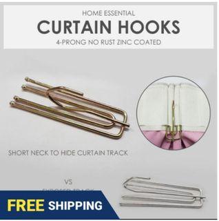 Curtain Hooks 4 Prong Zinc Plated Rust Free (20pcs)