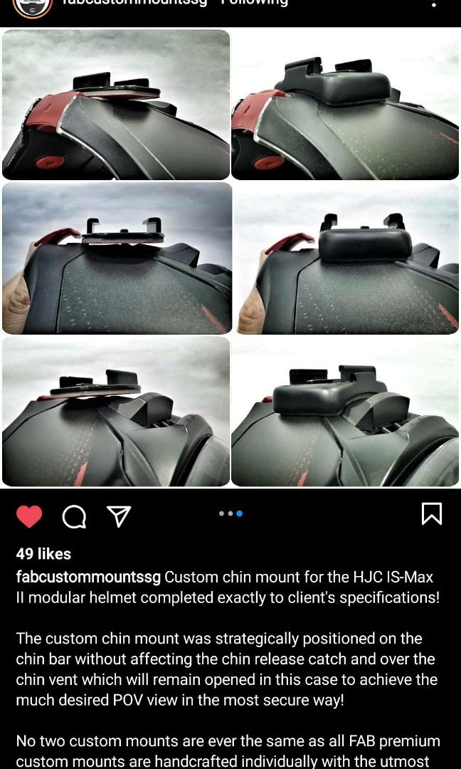 Custom GoPro Mount for HJC IS-Max 2 Helmet, Motorcycles, Motorcycle ...