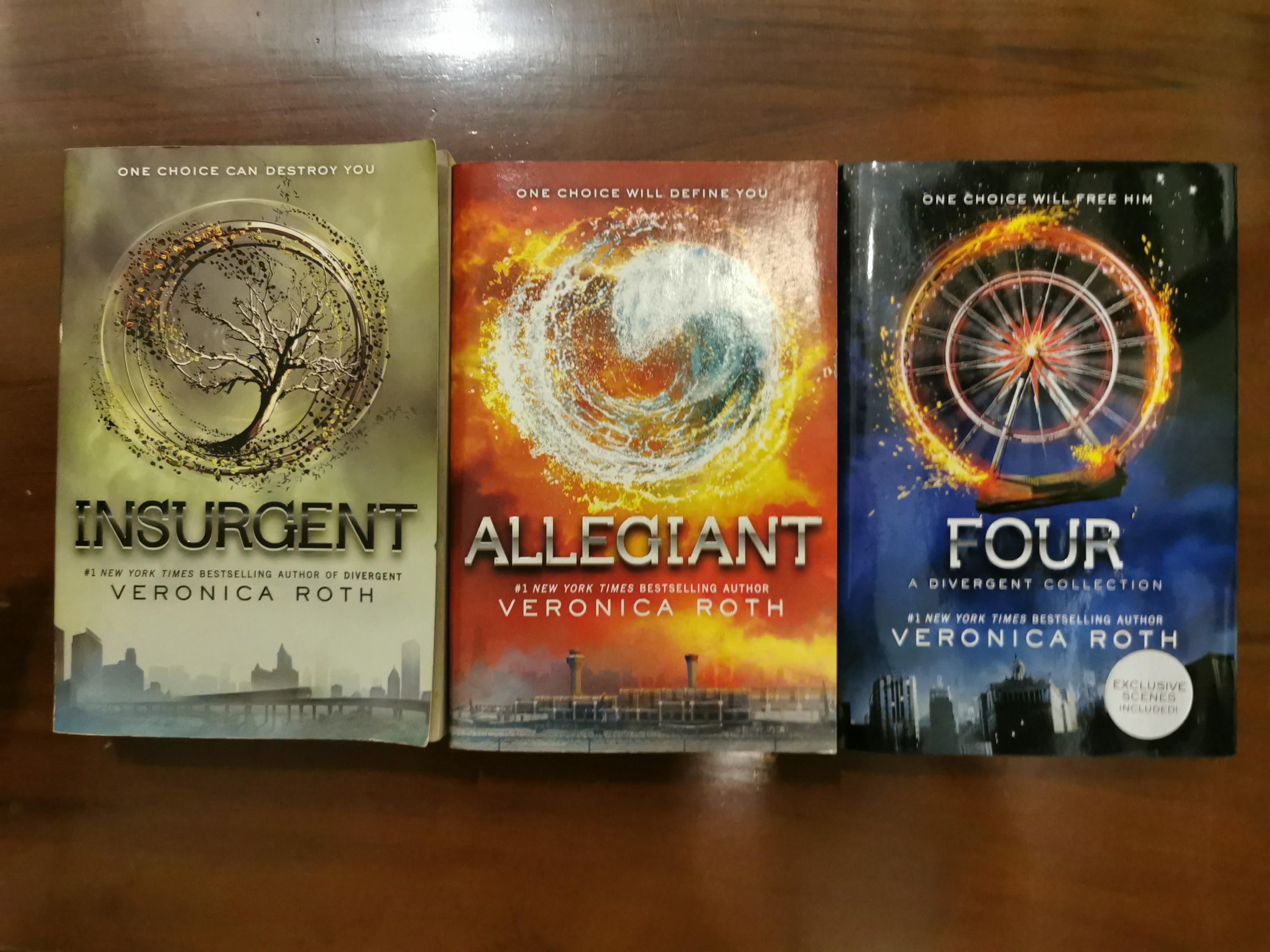 Divergent Series Insurgent Allegiant By Veronica Roth Books Books On Carousell We're told that, after a great war, society was split up into five different factions in order to sustainably maintain order. carousell