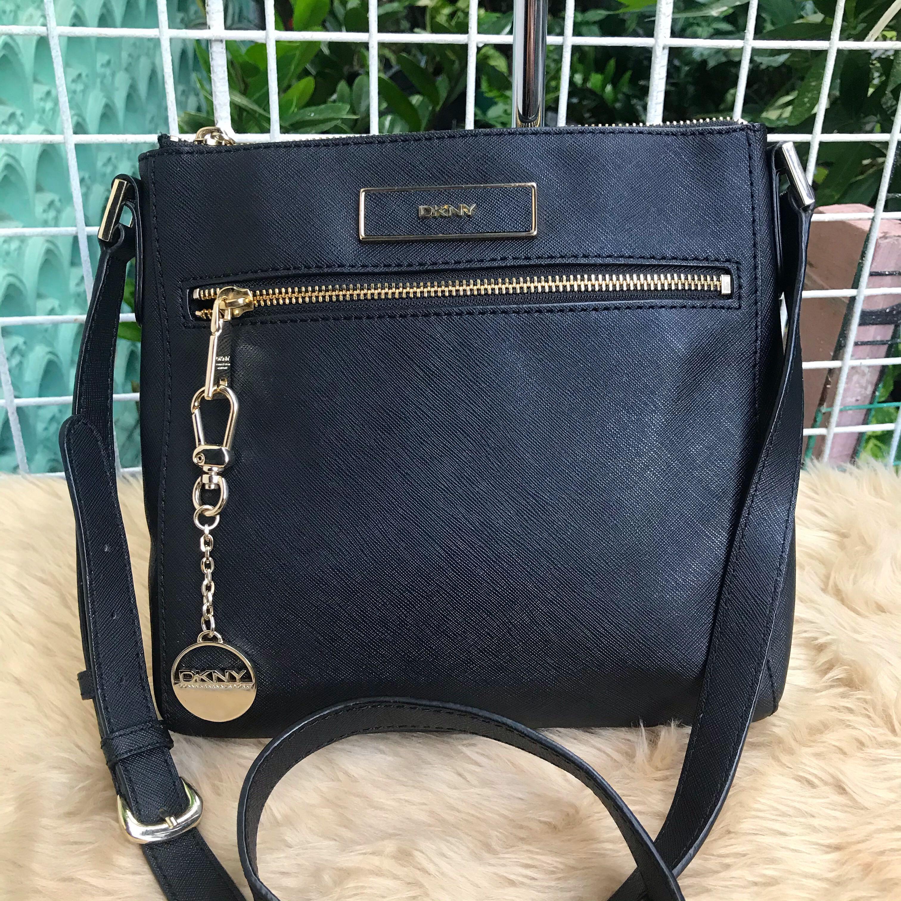 Dkny black slina shoulder bag sale