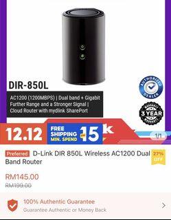 D-Link DIR-850L Mydlink Cloud Wireless AC 1200 Dual-Band router