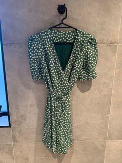 Green wrap dress