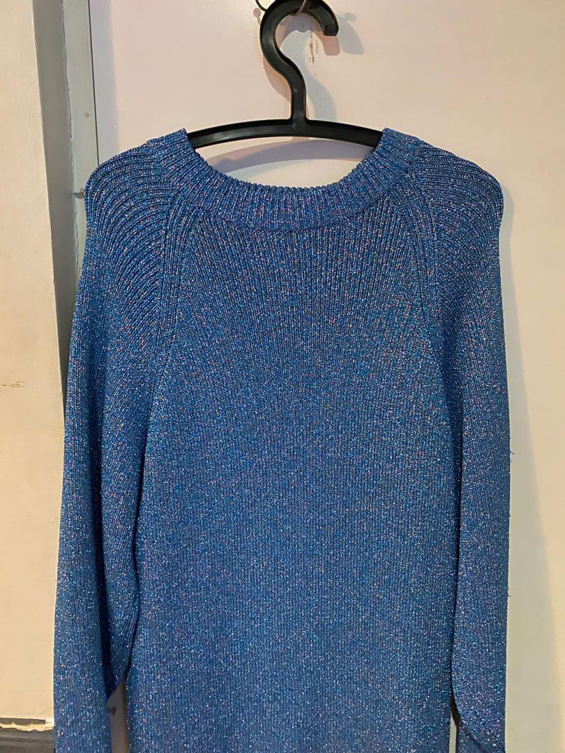 H&M Glitter Sweater Dress (Category: Dresses) located in Makati City. Submitted by auti09 (Listing ID 1051523618, Image 1). Description: Super beautiful Used once Size small but will fit even LARGE Its a long dress till your knees if youre 5’4 Shipping c/o buyer.