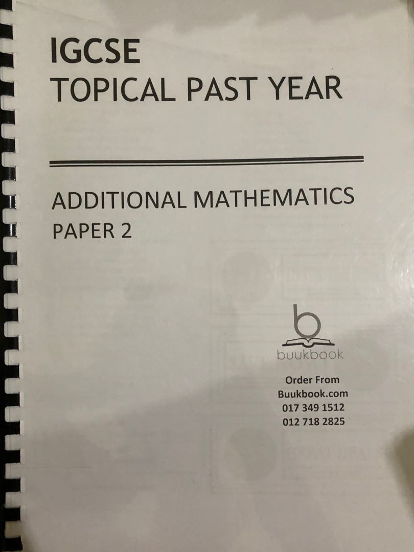 IGCSE topical add math past paper 2, Hobbies & Toys, Books & Magazines ...