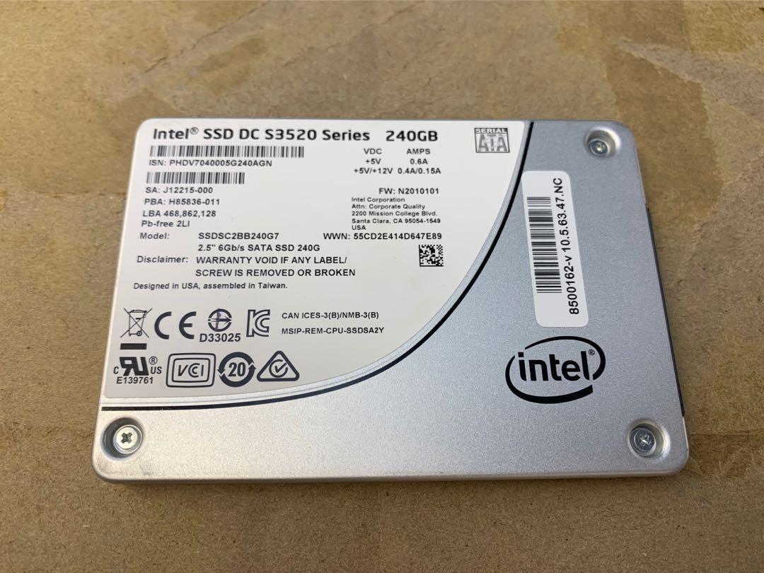 Intel DC S3520 2.5” 240G SSD, 電腦＆ 平板電腦, 桌上電腦或迷你電腦 