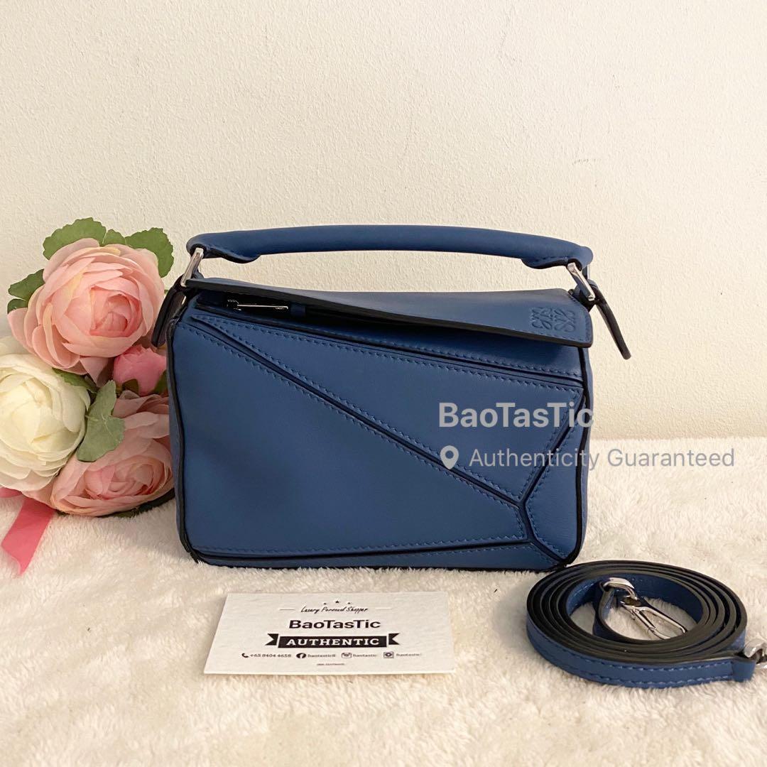 Loewe mini sales puzzle bag blue