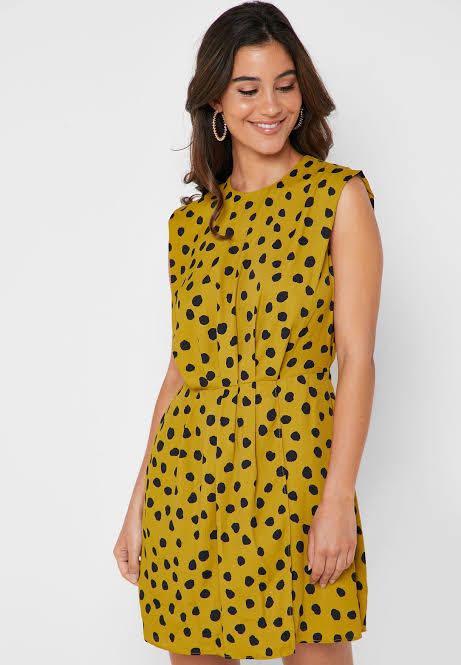Mango yellow polka dot dress 2025
