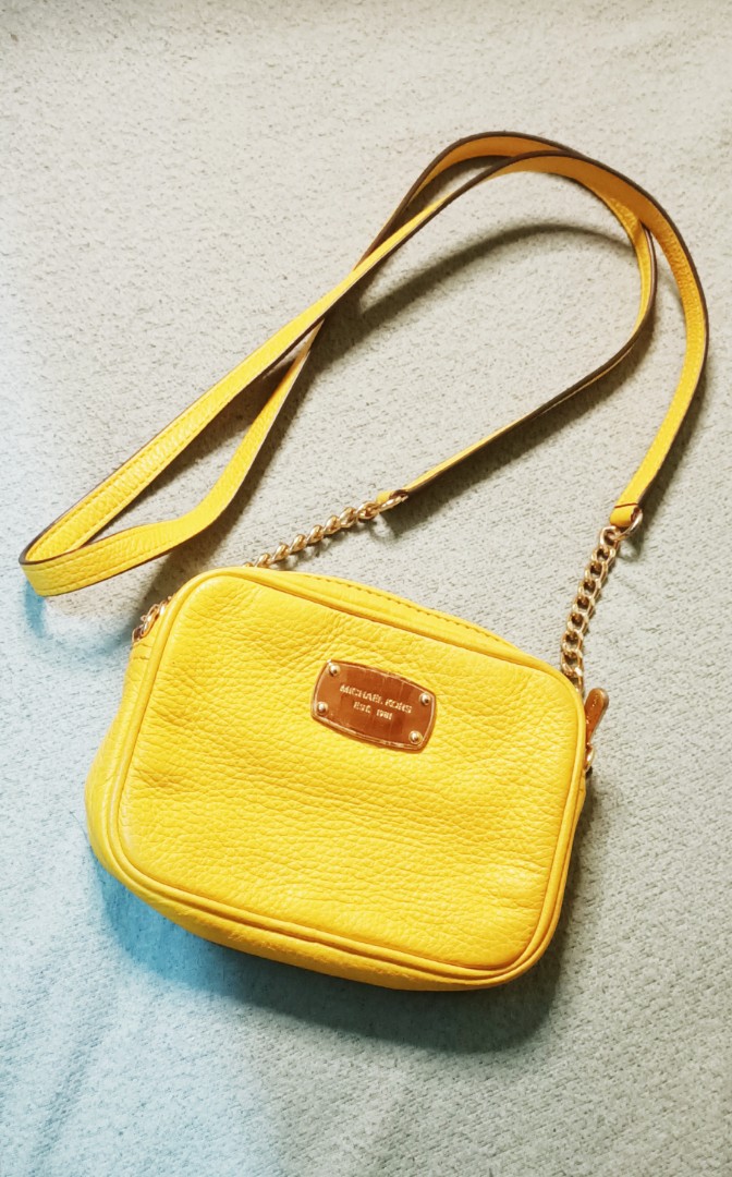 Leather crossbody bag Michael Kors Yellow in Leather - 25111207