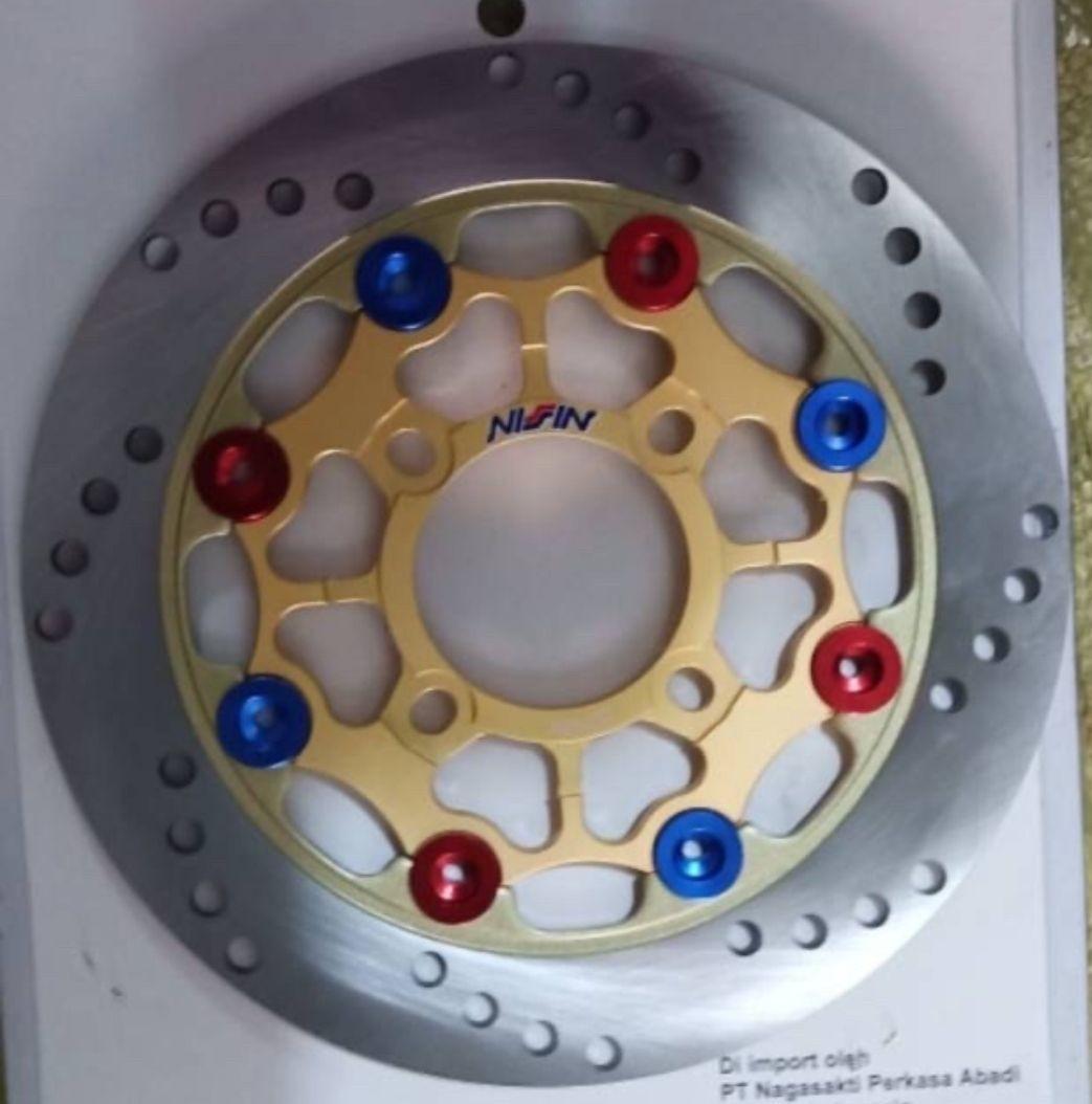 Nissin stock 220mm size fully floating brake disc depan lc135 wave 125