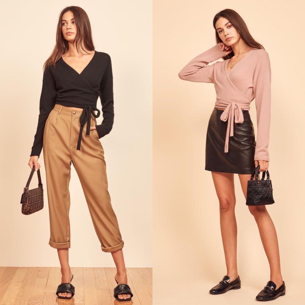 Cashmere wrap top on sale