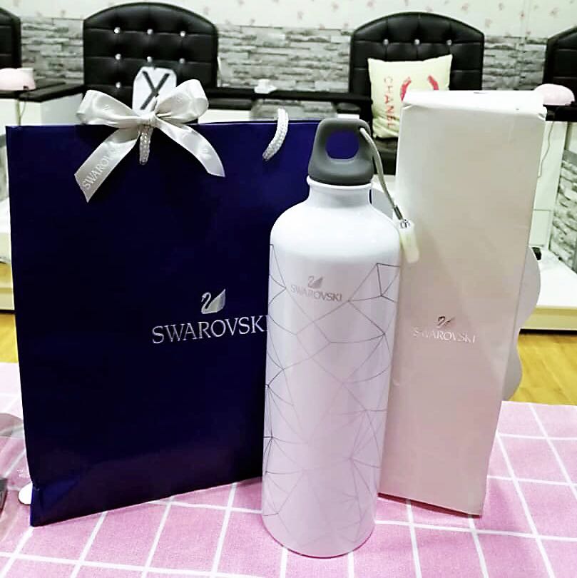 Swarovski Water Bottle With Crystallized Swan Charm