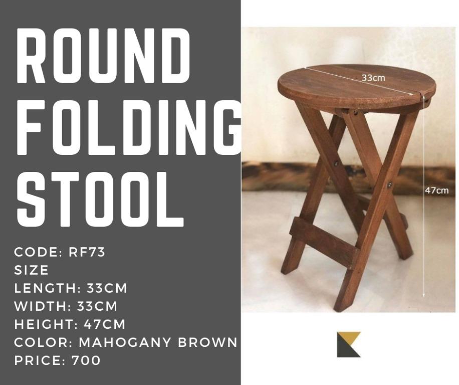 Wooden Round Folding Stool Furniture, Round Folding Stool