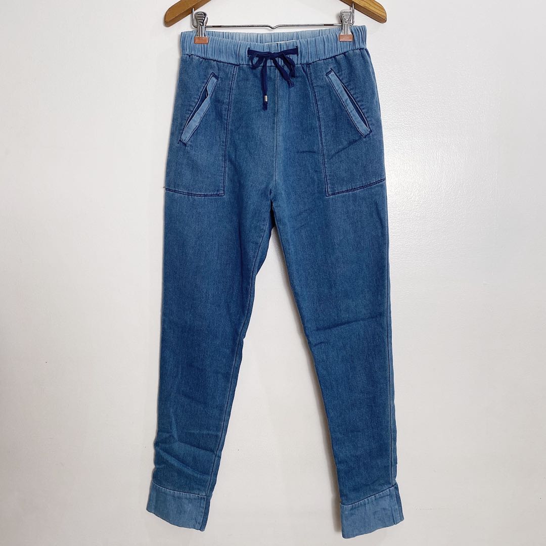 zara denim joggers