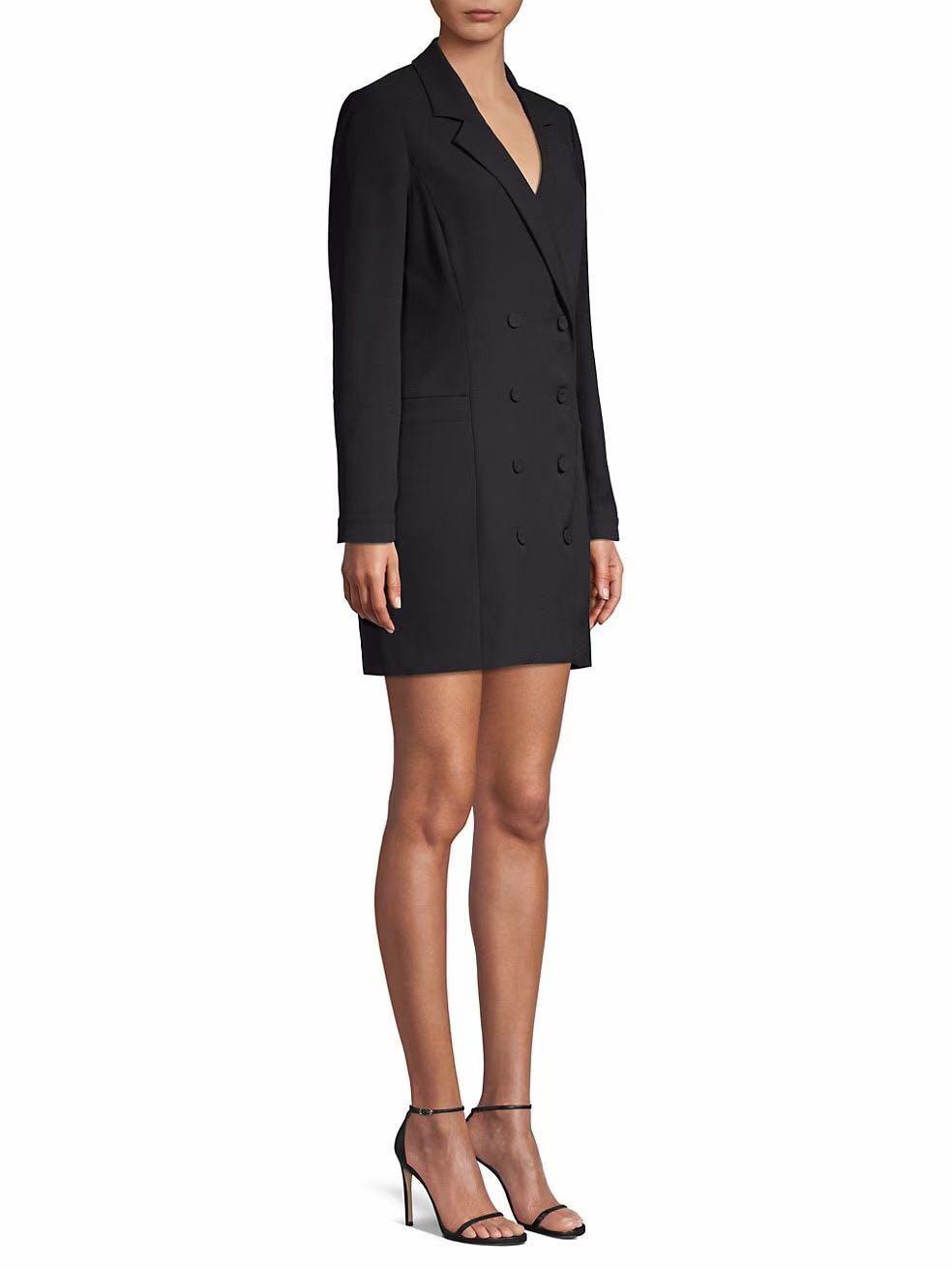 bcbg black blazer dress Miss Circle Calista Black Stretch Crepe Blazer Dress XS