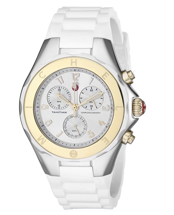 michele tahitian jelly bean watch white rose gold