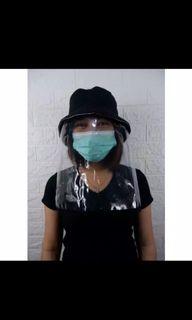 Bucket hat topi anti corona face shield detachable