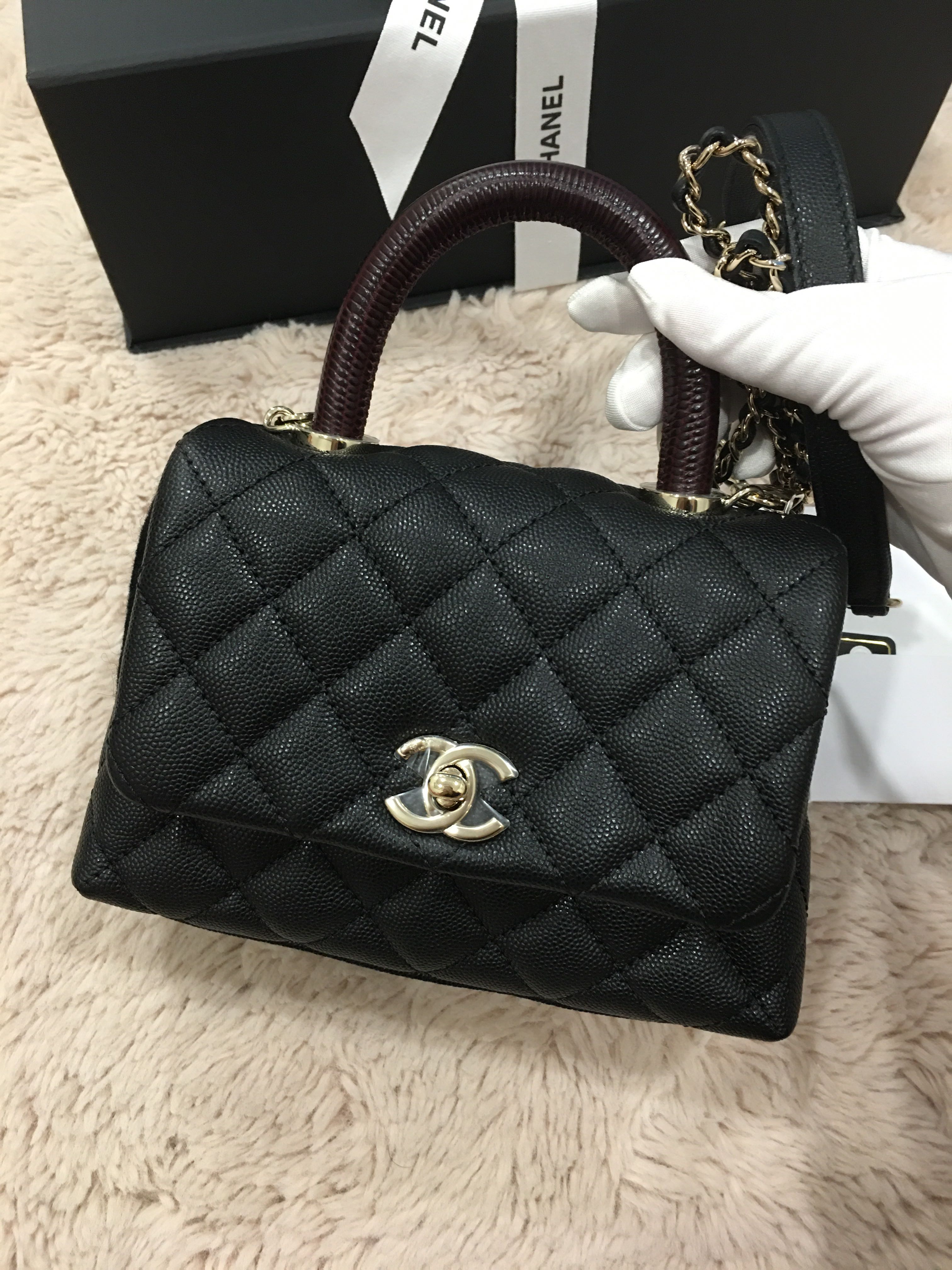 BNIB Chanel Mini Coco Handle Black Caviar LGHW 30 Luxury Bags  Wallets  on Carousell