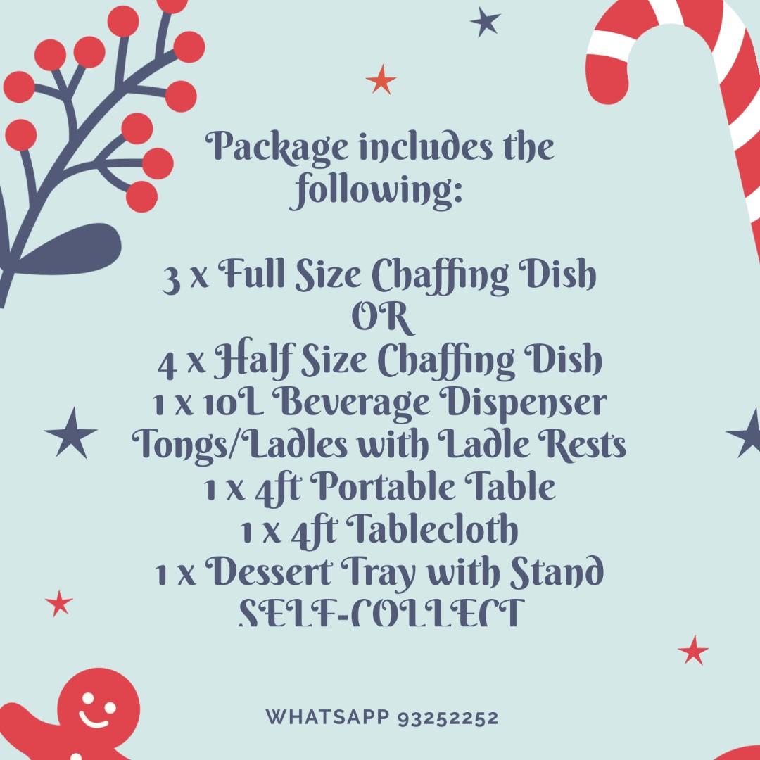Christmas Buffet Rental Package Promotion Buffets Dish, Chaffing Dish