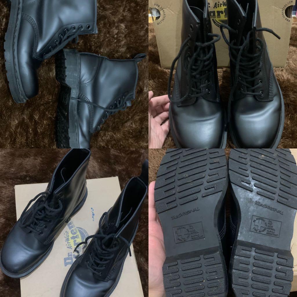 Dr Martens 1460 Mono Black Hole 8 Smooth Heritage Fit Size 42 Fesyen Pria Sepatu Sepatu Boot Di Carousell 1460 mono is the original dr. dr martens 1460 mono black hole 8 smooth heritage fit size 42
