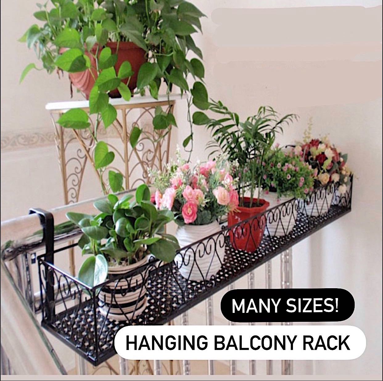 free courier plant rack hanging railing balcony corridor ikea metal corridoor stand succulent flower pot display window hdb pole outdoor indoor rail hang furniture home living gardening pots planters on carousell