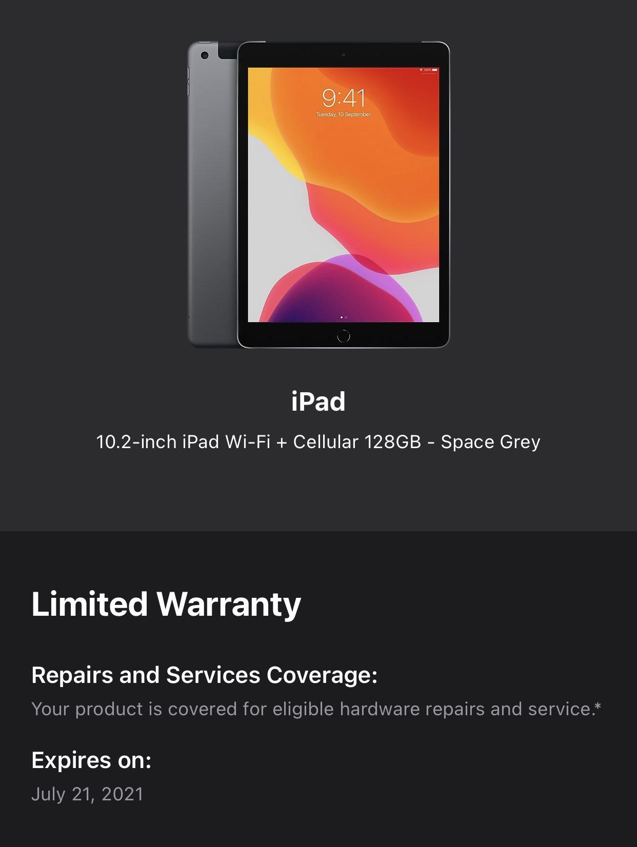 Ipad 10 2 Wifi Cellular 128gb Space Grey Warranty Till July 21 7th Edition Mobile Phones Tablets Tablets On Carousell Ipad 10 2 Wifi Cellular 128gb Space Grey Warranty Till July 21 7th Edition Mobile Phones Tablets Tablets On Carousell