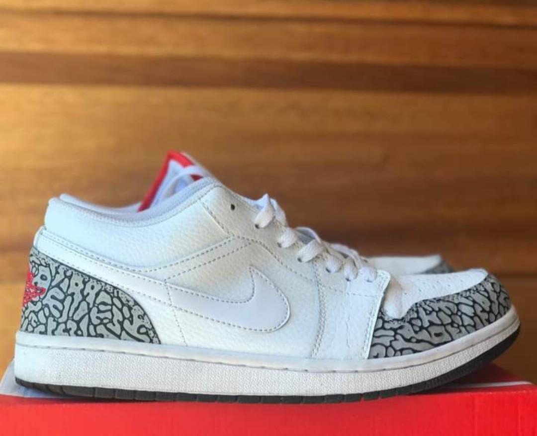 Jordan 1 low white cement store