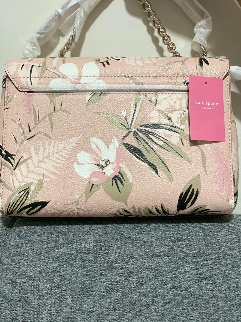Kate Spade Emelyn Briar Lane Botanical Pink Multi Shoulder Crossbody chain large bag