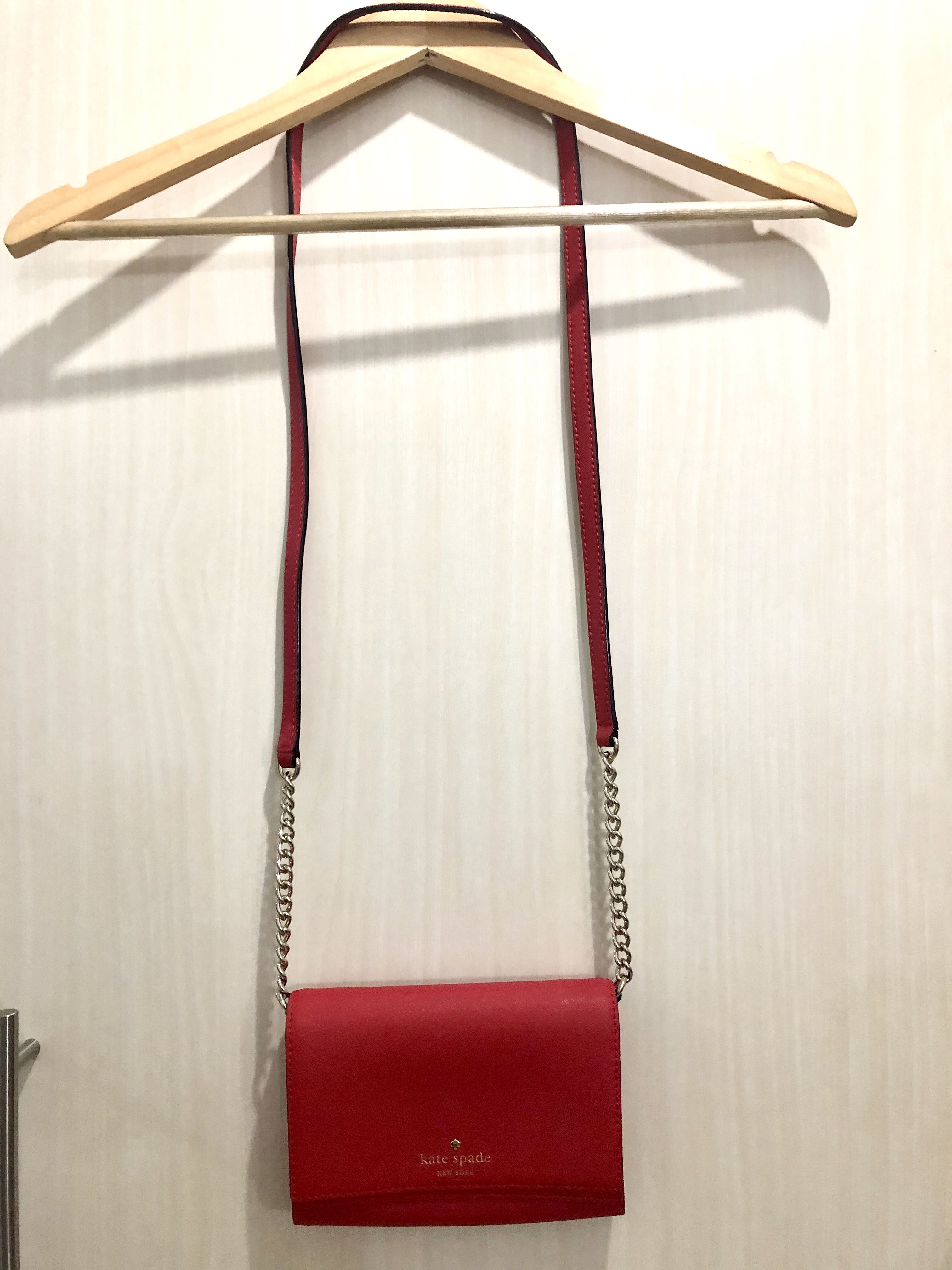 Kate Spade red sling bag, Luxury, Bags & Wallets on Carousell