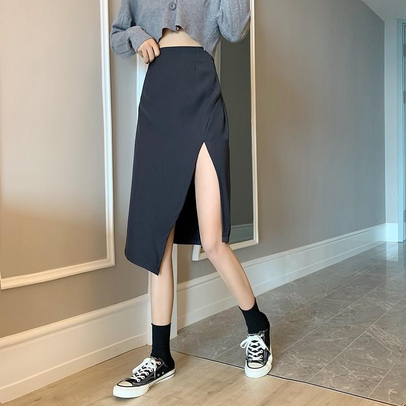 Korean style high waist split skirt Women s Fashion Bottoms Skirts on Carousell