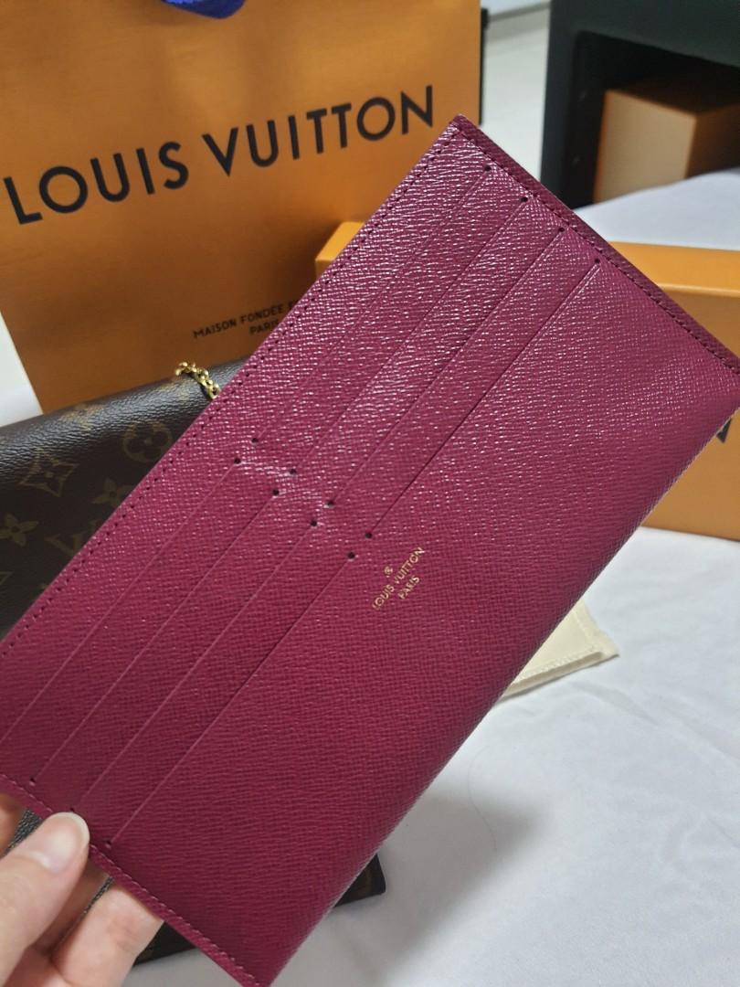 Louis Vuitton Fuchsia Grained Calfskin Felicie Pochette Card Holder Insert