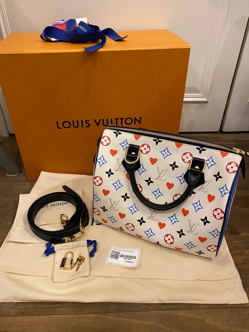 3D model Louis Vuitton Speedy Bandouliere 25 White GameOn Leather